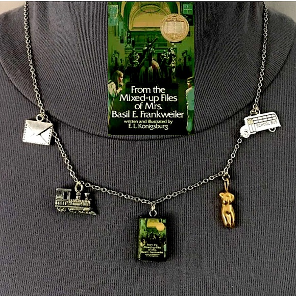Hand Crafted Jewelry - Mixed-up Files of Mrs. Basil E. Frankweiler by Konigsburg Handmade Book Necklace
